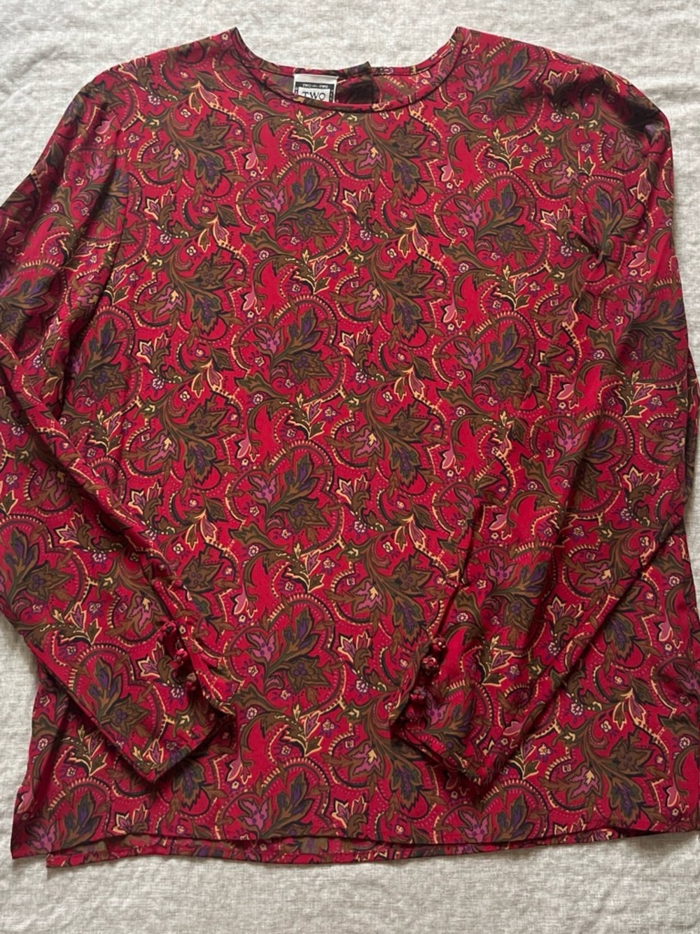 Vintage Two Two 100% Silk Paisley Blouse Size 6